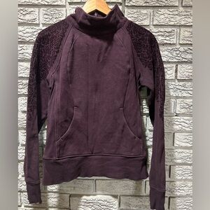 lululemon Floral flock pullover in Black cherry